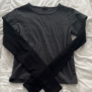 Brandy Melville 2 in 1 Black Long Sleeve Women's Top